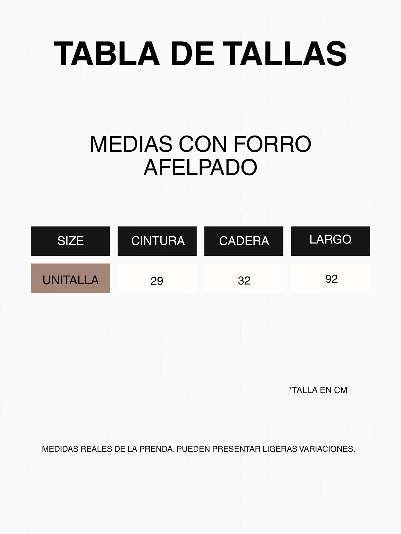 3303-UNI-N Media con forro afelpado 15319